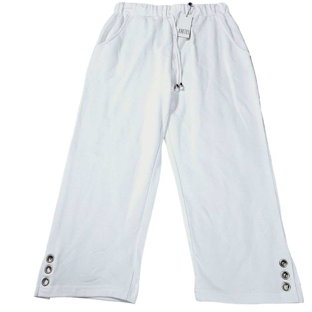 Kaktus Womens Bermuda Shorts White Size Small Cotton Blend Stretch Pullon Pocket